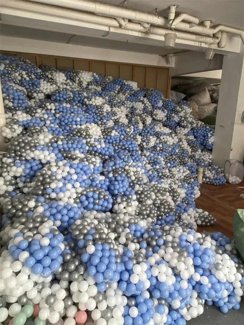 Assorted playground balls close-up