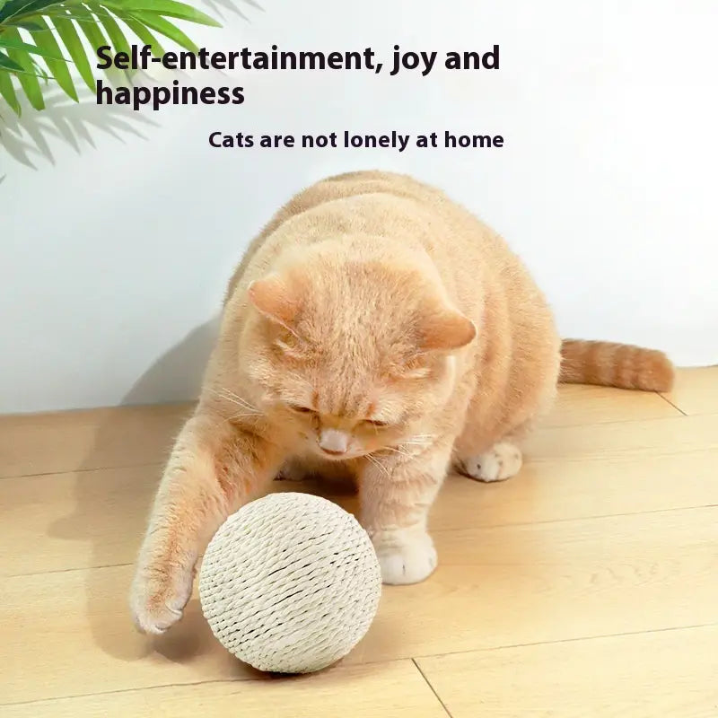 Sisal Oversized Cat Scratch Ball - beige color