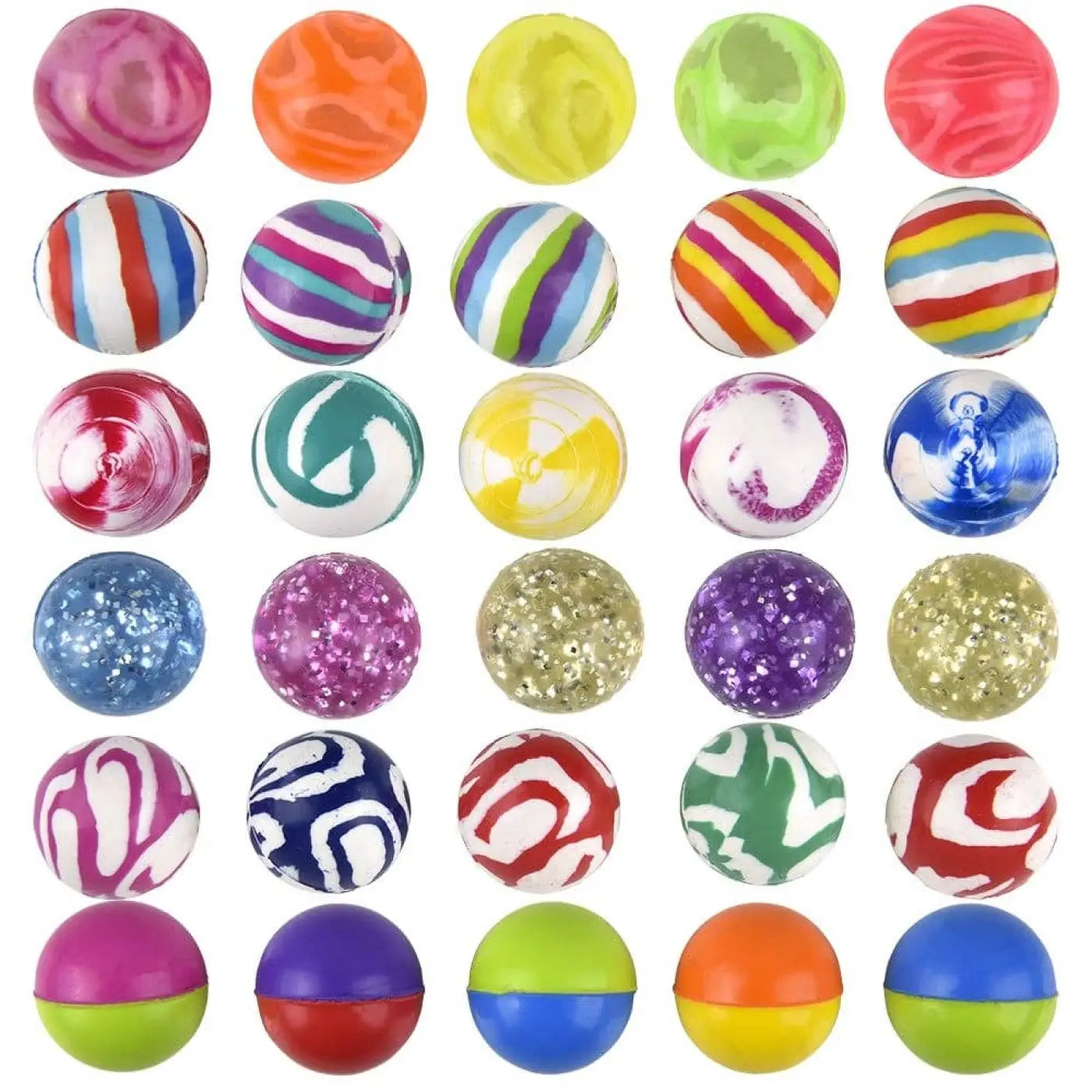 La Luna Bella - Toys bouncy ball: 1"(27mm) Hi-Bounce Balls - 5 pack Assortment