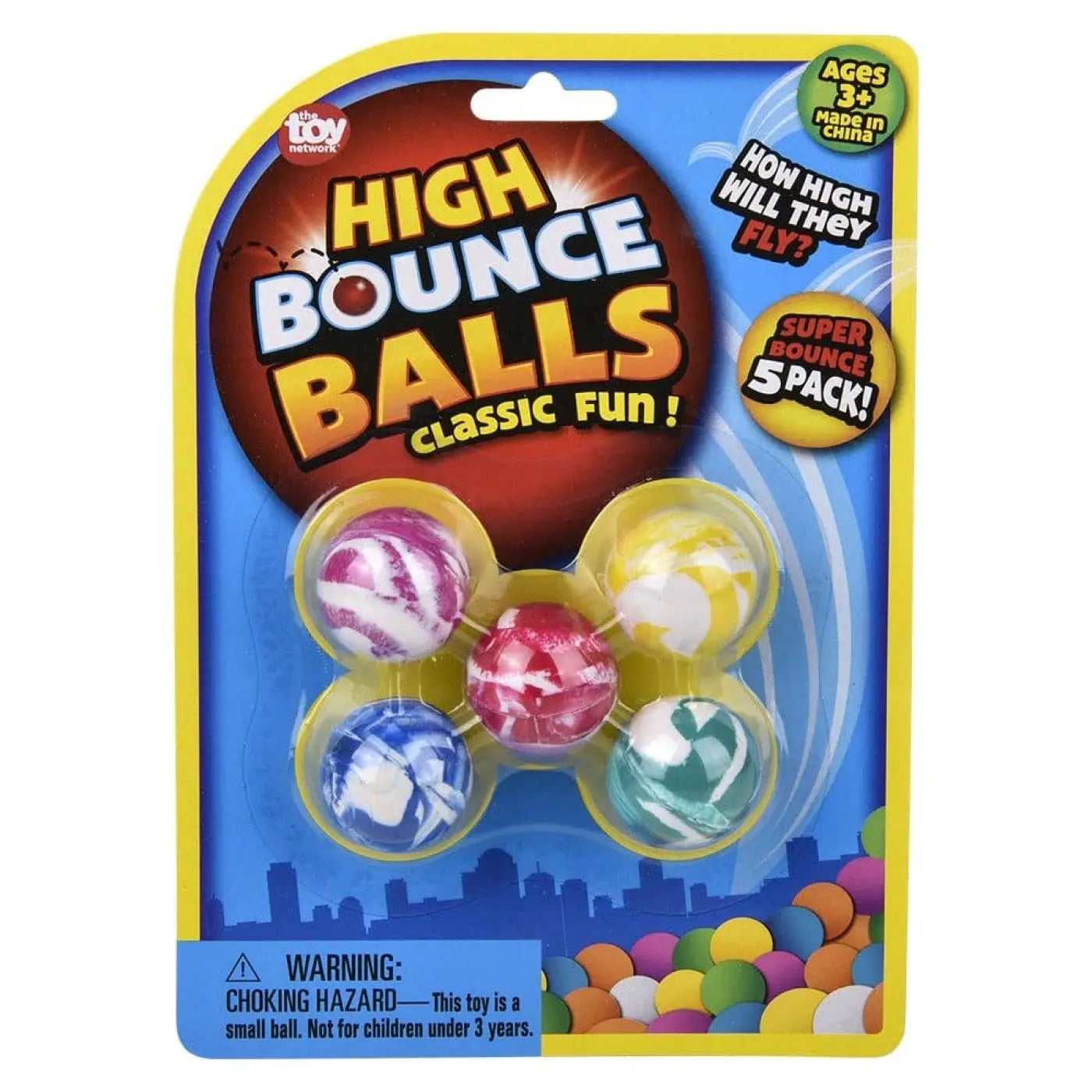 La Luna Bella - Toys bouncy ball: 1"(27mm) Hi-Bounce Balls - 5 pack Assortment