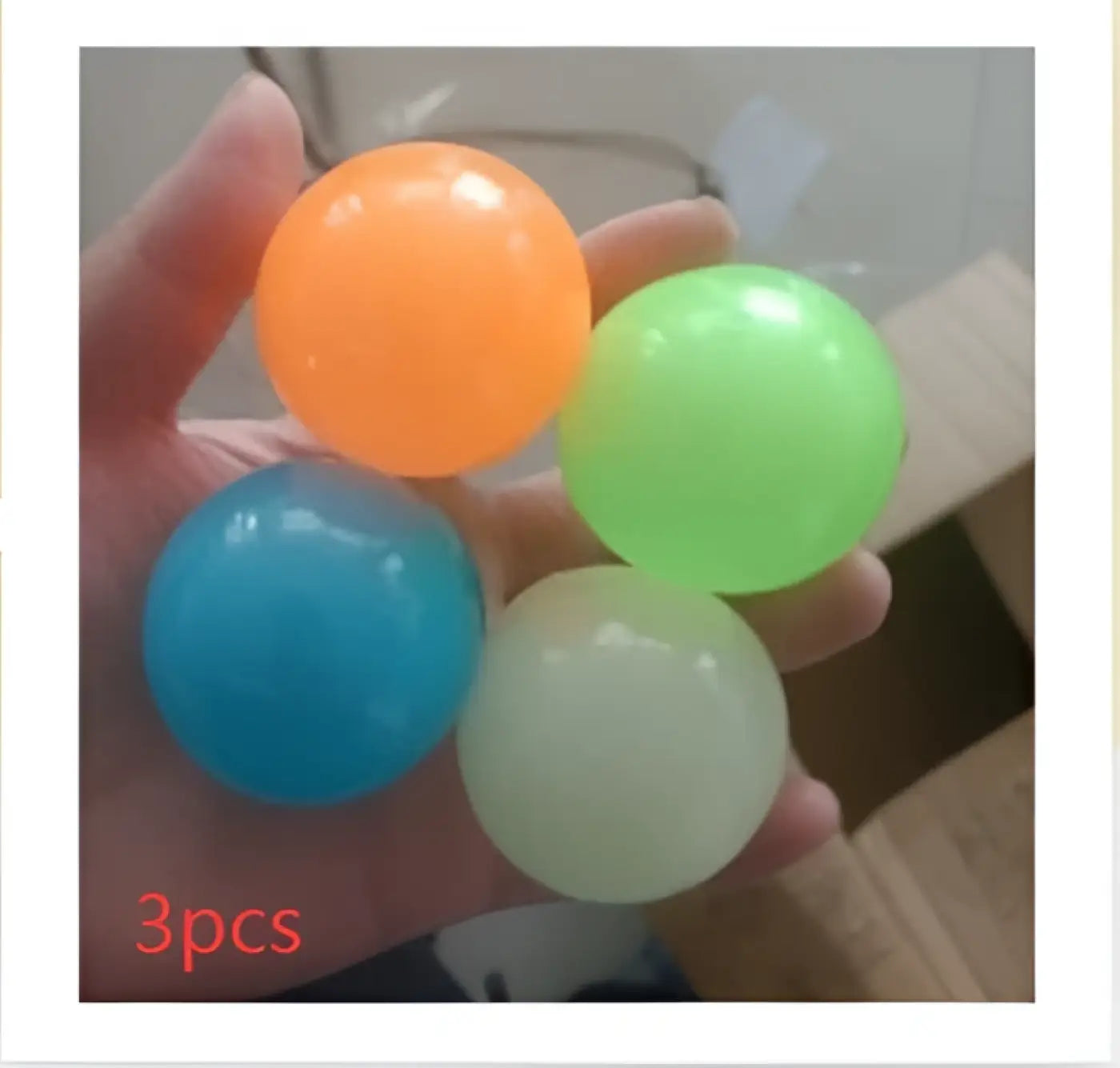 The Ball Depot novelty sticky balls: 1/4pc Glow-In-The-Dark Sticky Balls