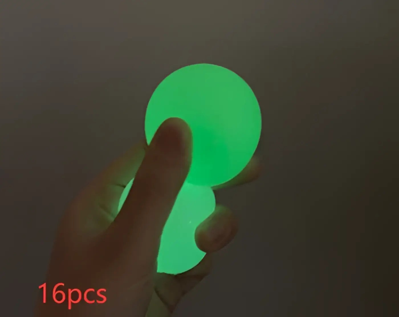 The Ball Depot novelty sticky balls: 1/4pc Glow-In-The-Dark Sticky Balls