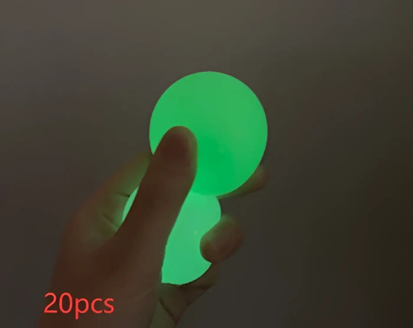 The Ball Depot novelty sticky balls: 1/4pc Glow-In-The-Dark Sticky Balls