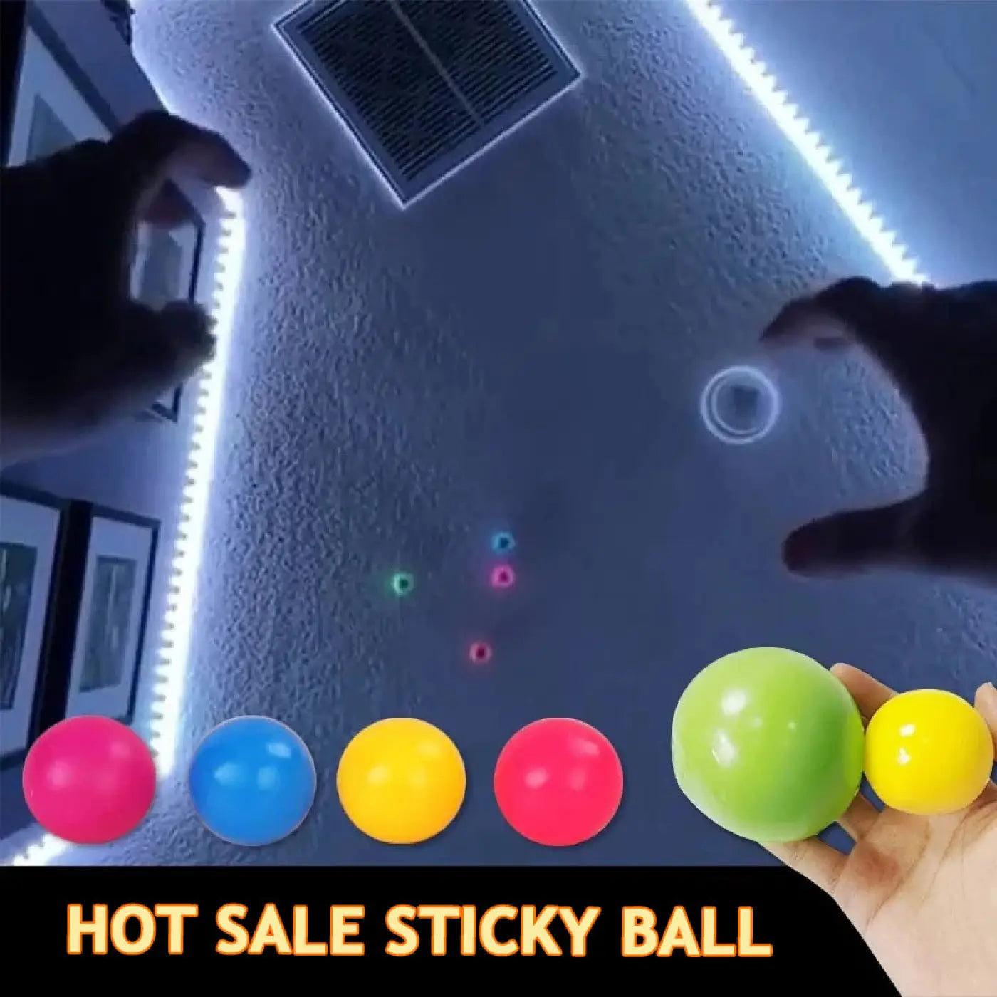 The Ball Depot novelty sticky balls: 1/4pc Glow-In-The-Dark Sticky Balls