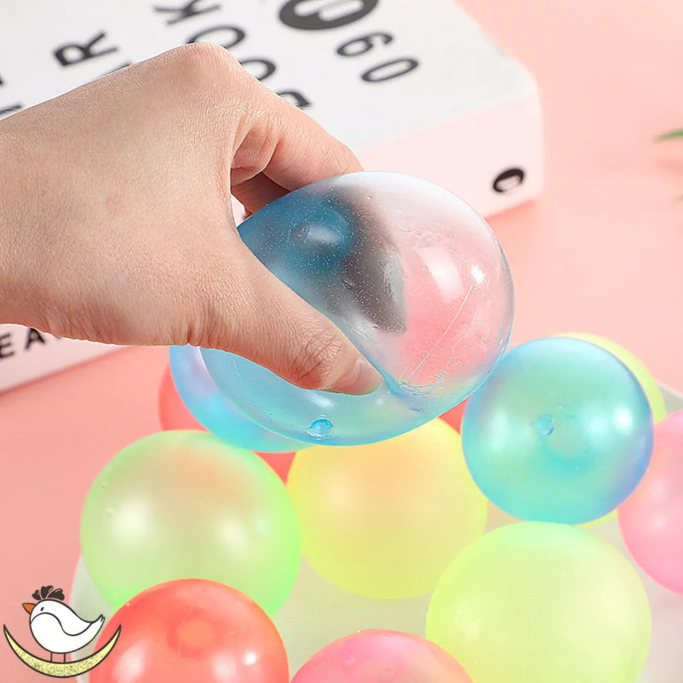The Ball Depot novelty sticky balls: 1/4pc Glow-In-The-Dark Sticky Balls