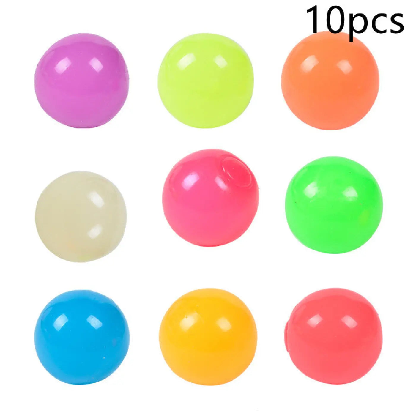 The Ball Depot novelty sticky balls: 1/4pc Glow-In-The-Dark Sticky Balls