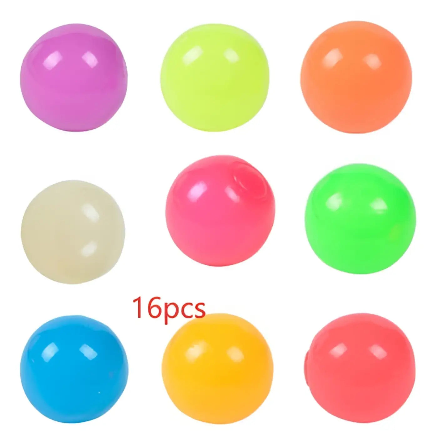 The Ball Depot novelty sticky balls: 1/4pc Glow-In-The-Dark Sticky Balls
