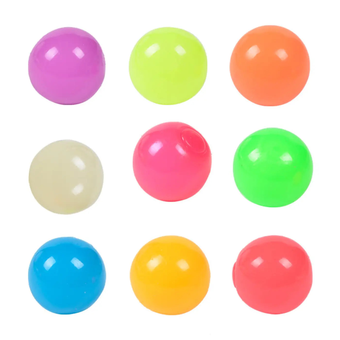 The Ball Depot novelty sticky balls: 1/4pc Glow-In-The-Dark Sticky Balls