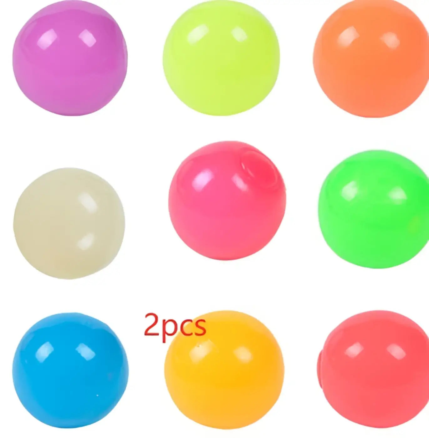 The Ball Depot novelty sticky balls: 1/4pc Glow-In-The-Dark Sticky Balls