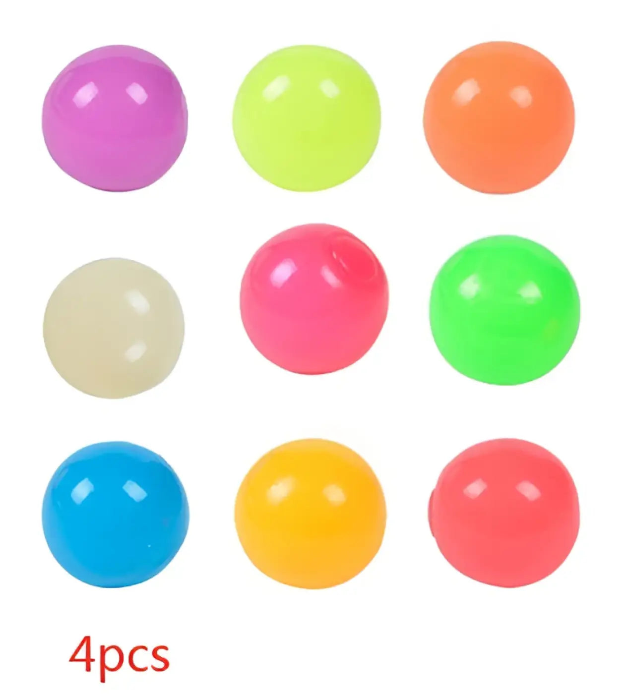 The Ball Depot novelty sticky balls: 1/4pc Glow-In-The-Dark Sticky Balls