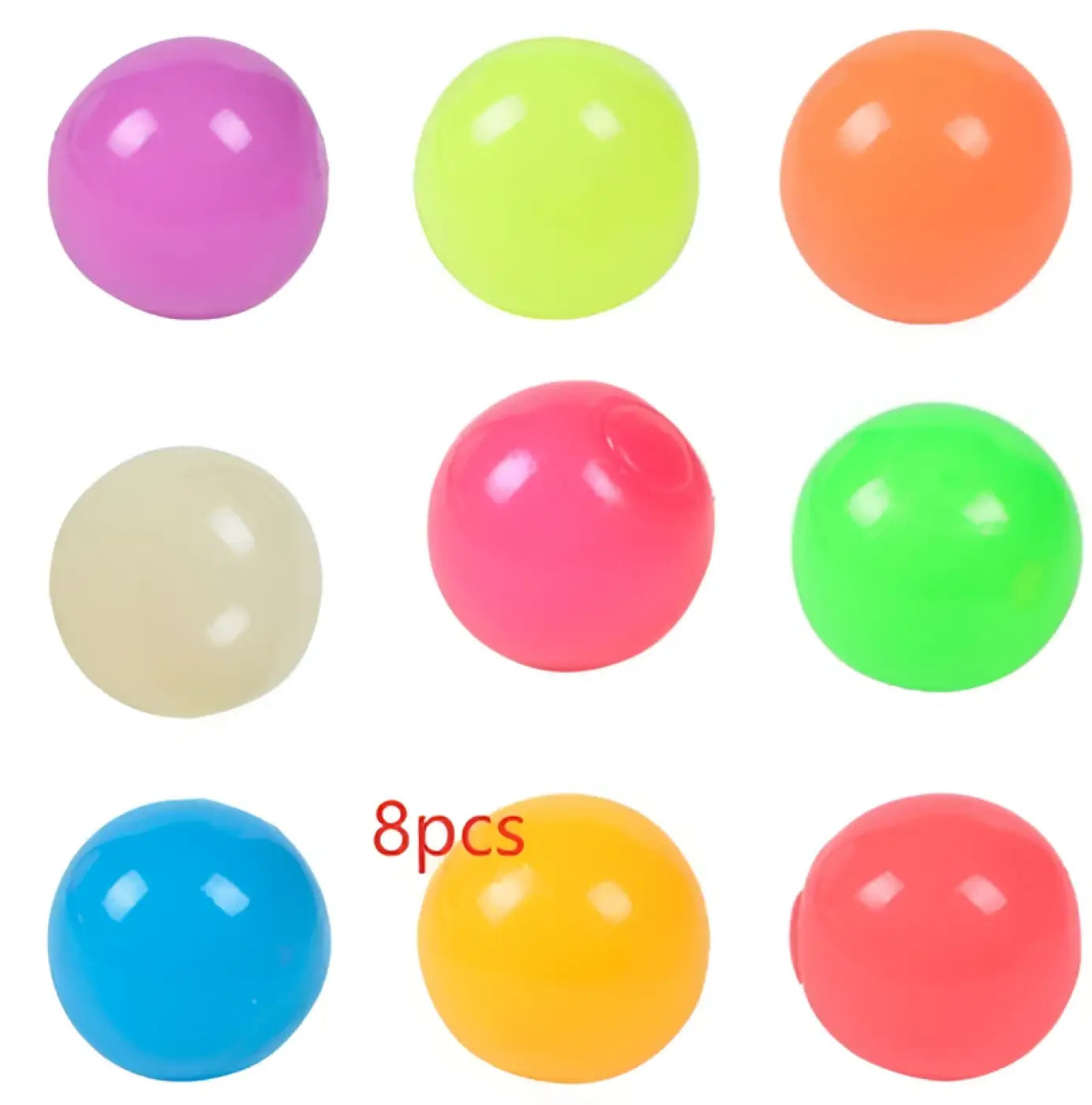 The Ball Depot novelty sticky balls: 1/4pc Glow-In-The-Dark Sticky Balls