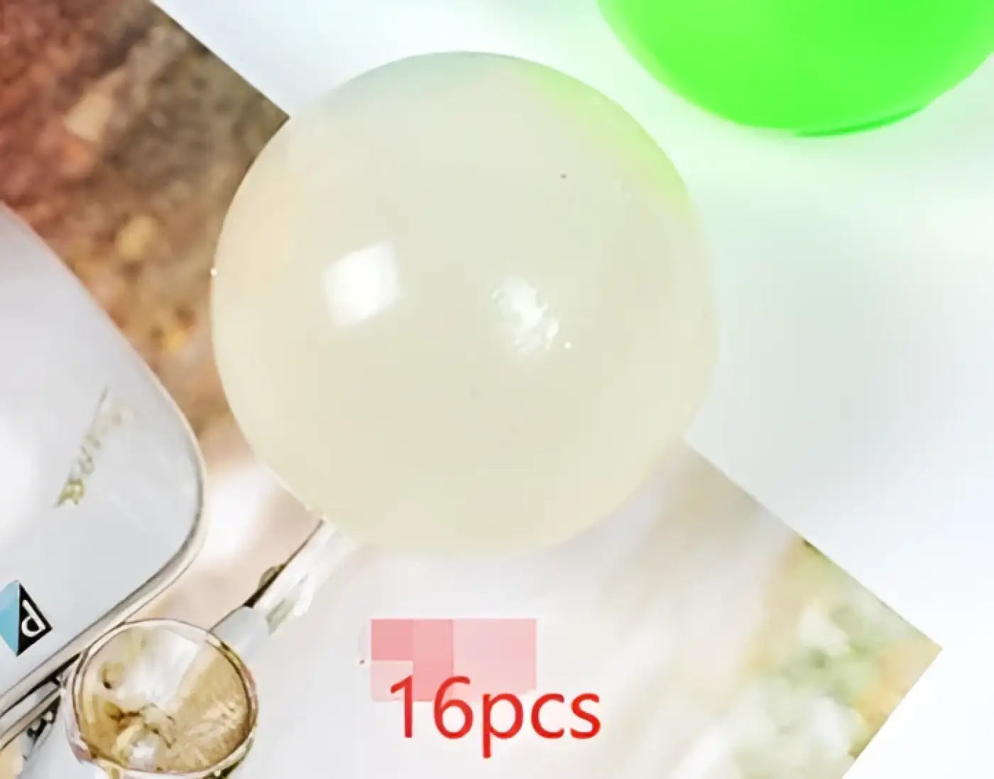 The Ball Depot novelty sticky balls: 1/4pc Glow-In-The-Dark Sticky Balls