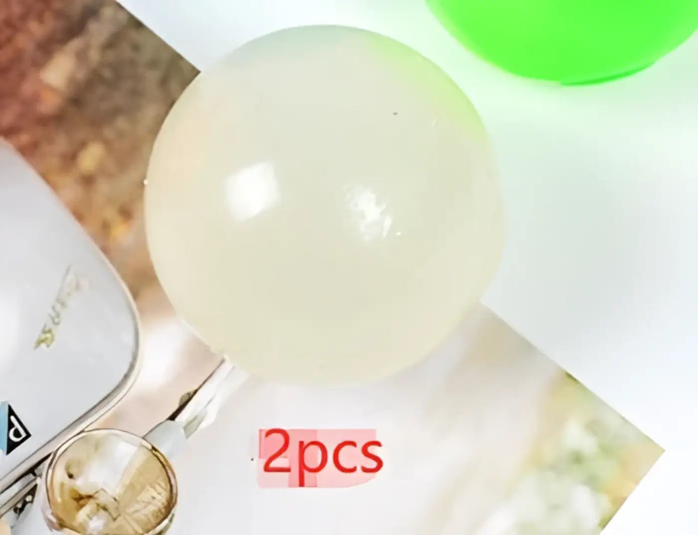 The Ball Depot novelty sticky balls: 1/4pc Glow-In-The-Dark Sticky Balls