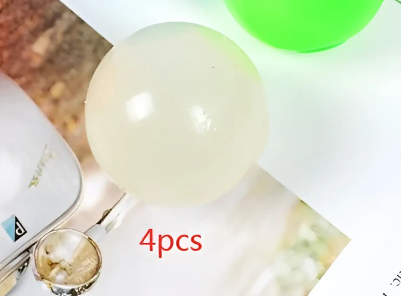 The Ball Depot novelty sticky balls: 1/4pc Glow-In-The-Dark Sticky Balls