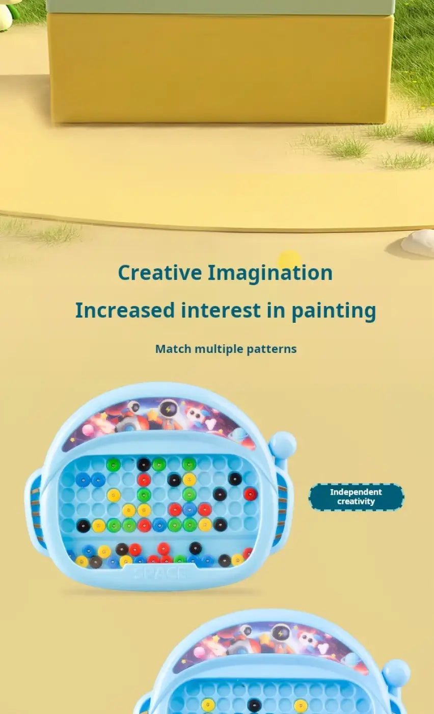 The Ball Depot : 1 PCS Children's Magnetic Doodle Board with Pen & Beads Drawing Toy for 3-8 Years Kids Educational Boy Girl Montessori Gift