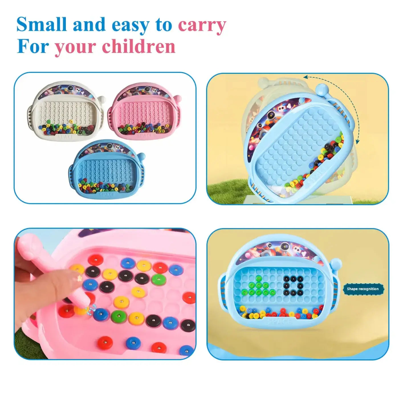 The Ball Depot : 1 PCS Children's Magnetic Doodle Board with Pen & Beads Drawing Toy for 3-8 Years Kids Educational Boy Girl Montessori Gift