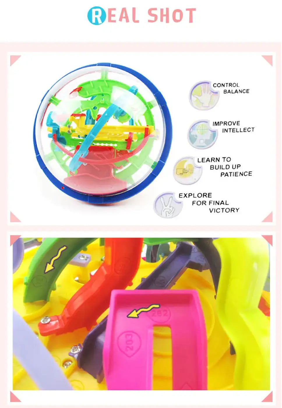 The Ball Depot puzz: 100/208/299 Steps 3D Maze Ball Game