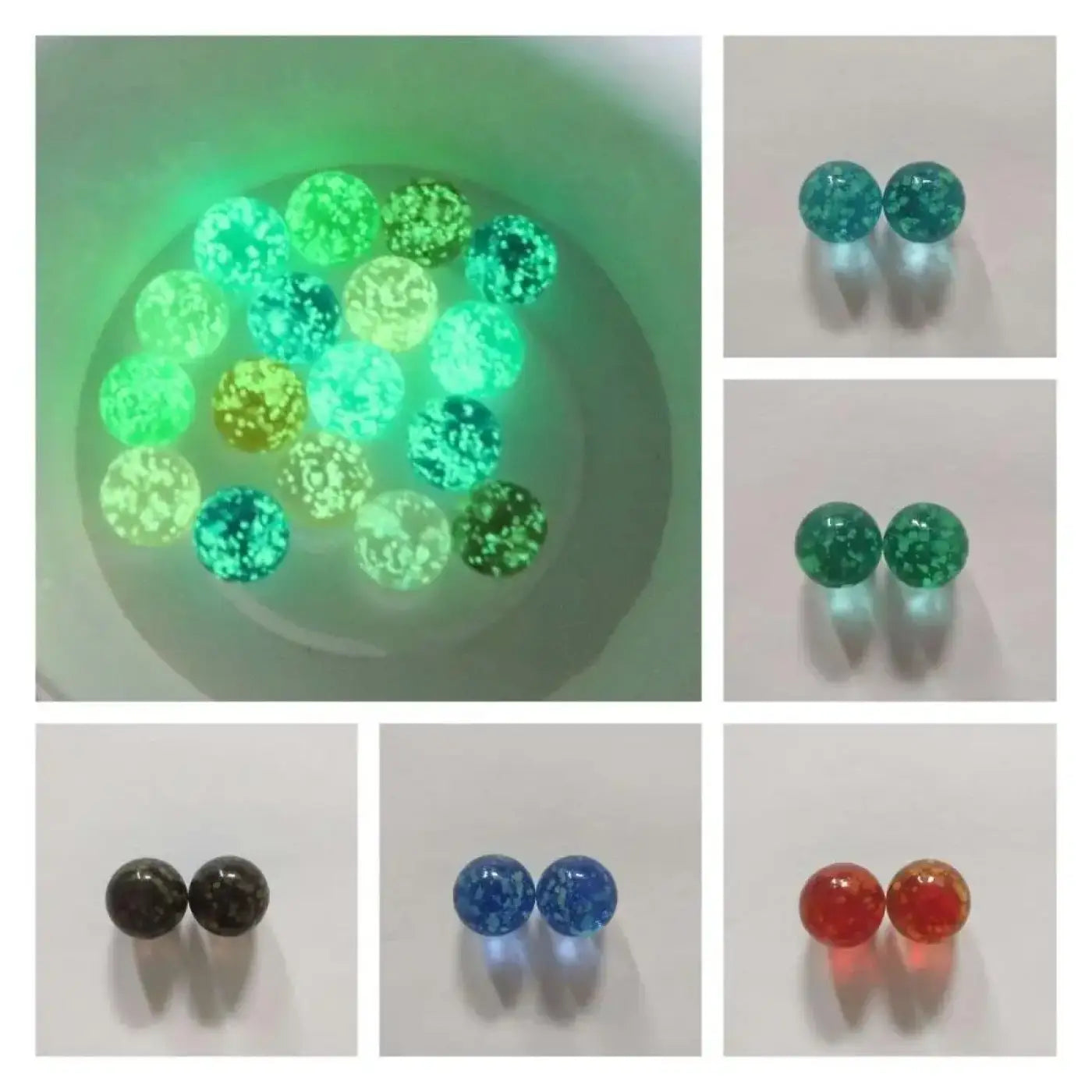 The Ball Depot : 10Pcs Luminous Glass Marble Ball