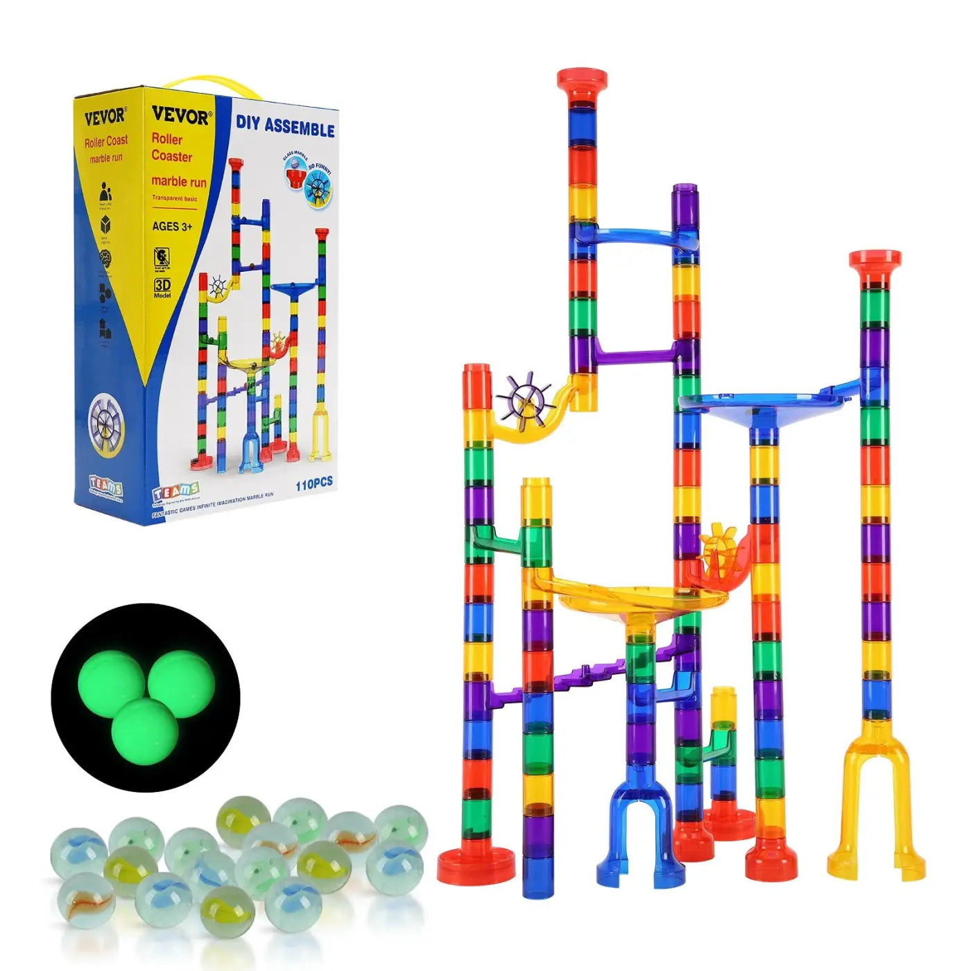 Cashymart building balls: 110 Piece Marble Maze Building Block Brain Game