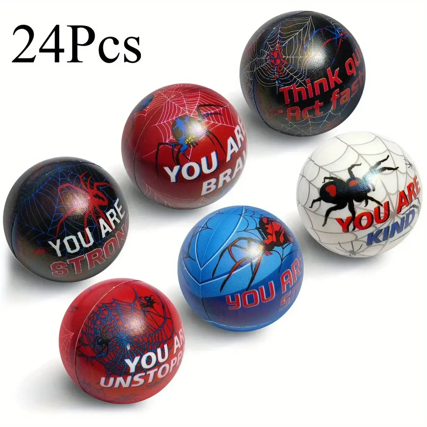 The Ball Depot spiderman ball: 12/24 Pcs Spider Squeeze Balls