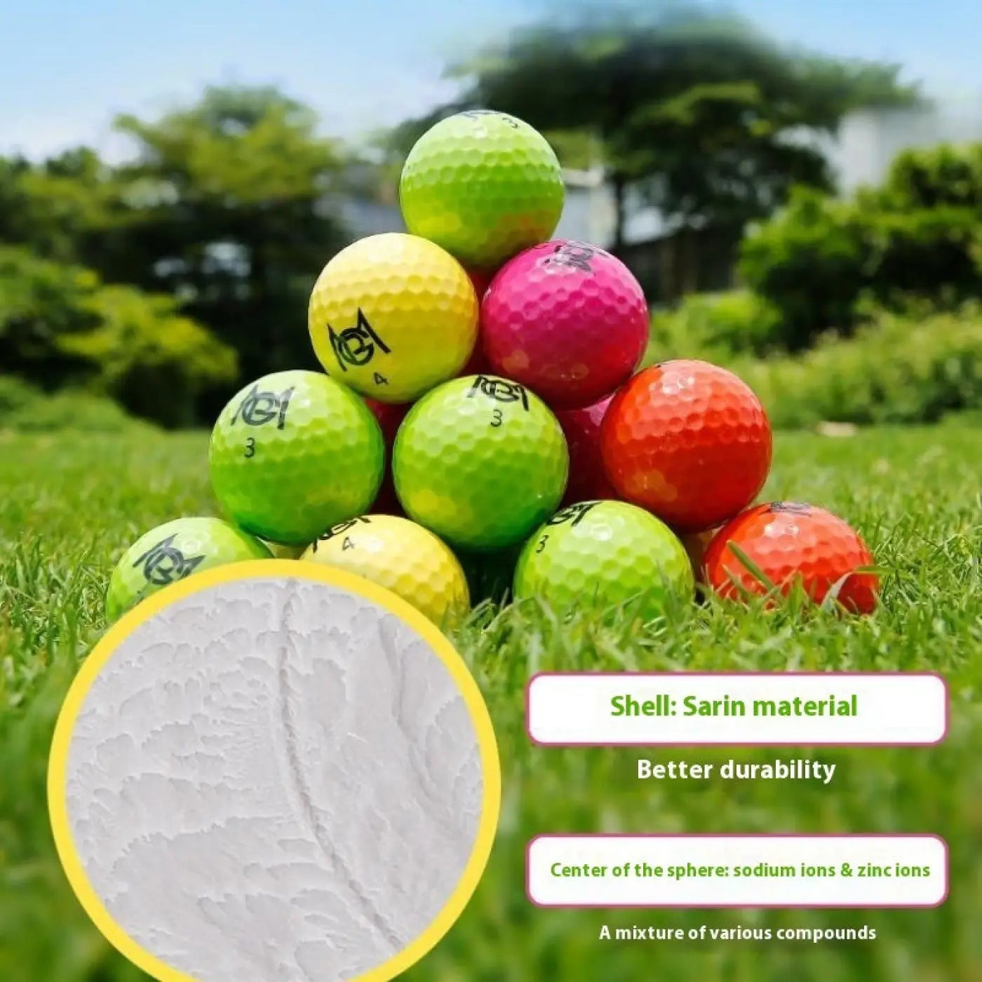 The Ball Depot golf ball: 12pc Color Practice Golf Ball