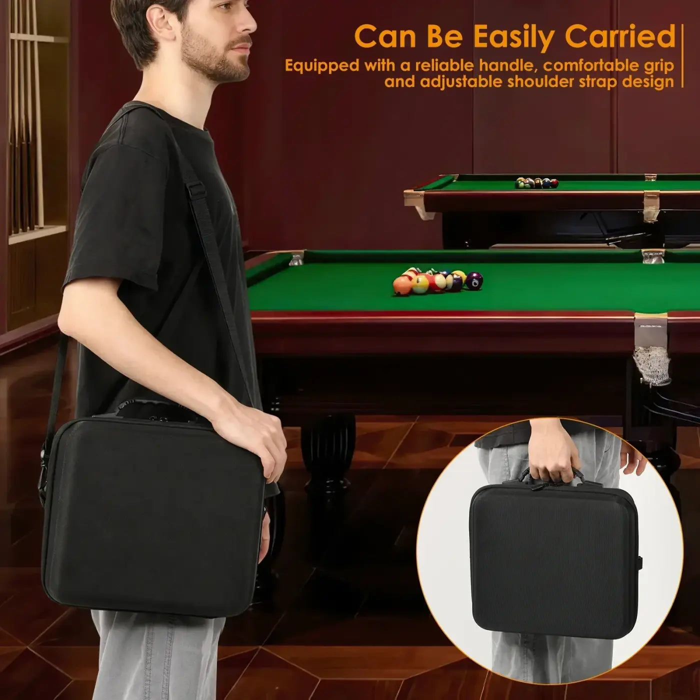 The Ball Depot pool ball case: 16 Holes Billiard Balls Bag with Carry Handle