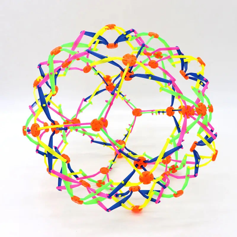 Colorful Telescopic Ball with neon pink, yellow, blue, green rods and orange hubs