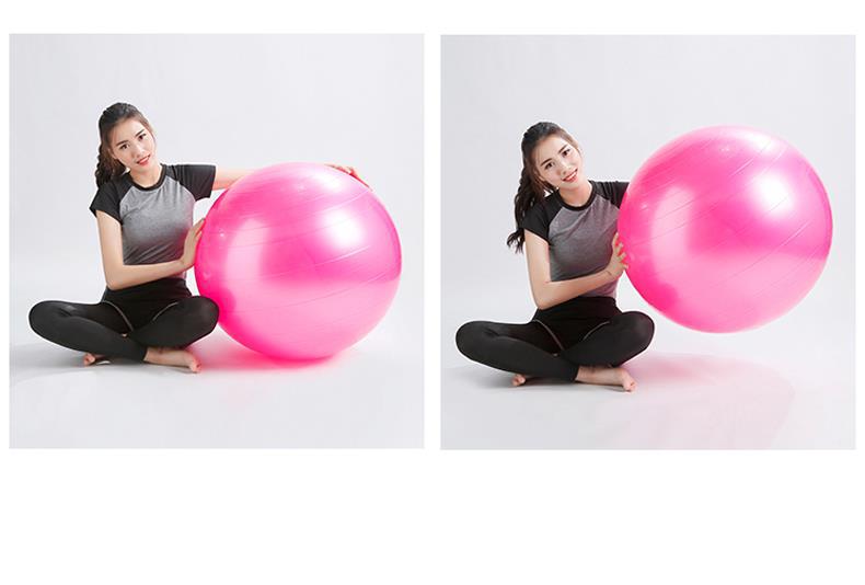 Vibrant pink glossy Fitness Yoga Ball with smooth inflated surface