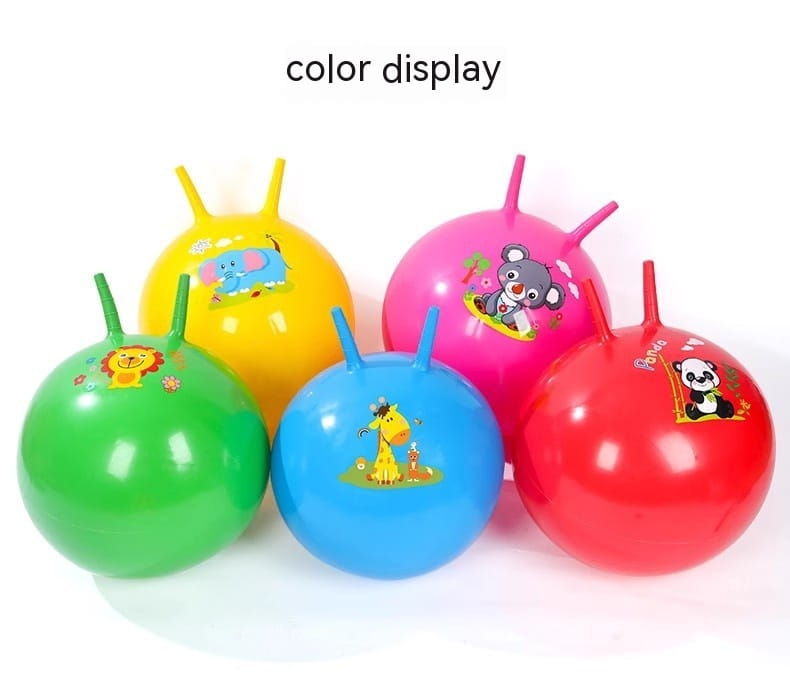 Kids Thick Jumping Ball with colorful cartoon animal bounce designs