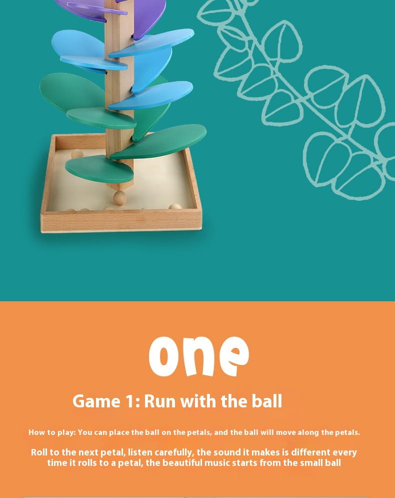 Children Educational Wooden Rainbow Music Ball Tree