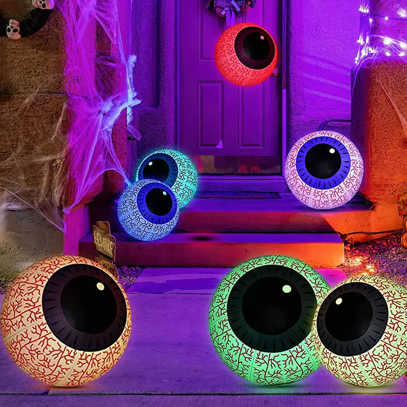 Glowing Inflatable Eye Ball LED with vibrant colors and vein patterns