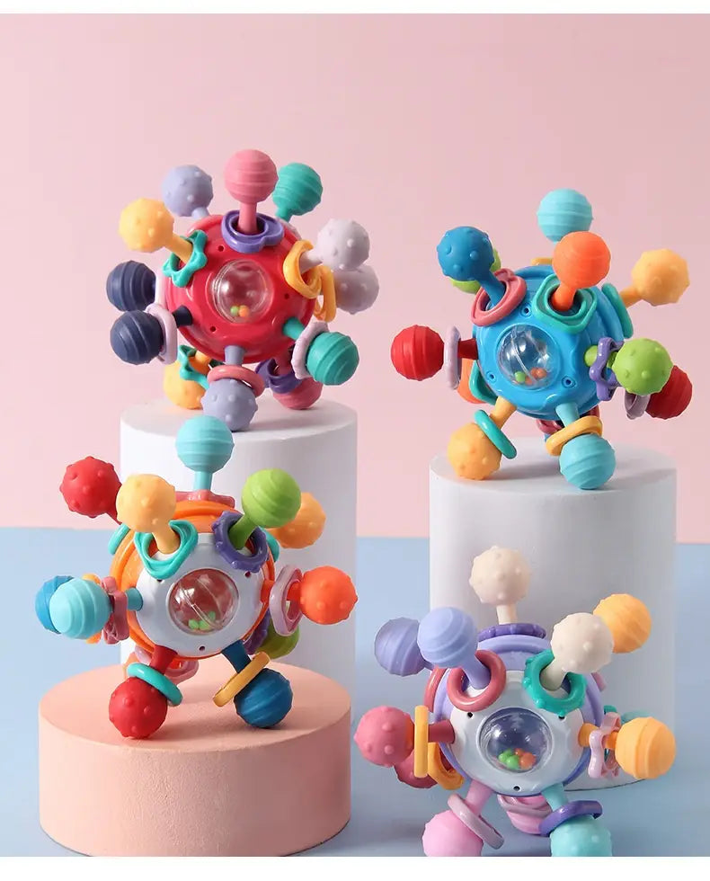 Baby Manhattan colorful multi-textured finger ball rattle toy