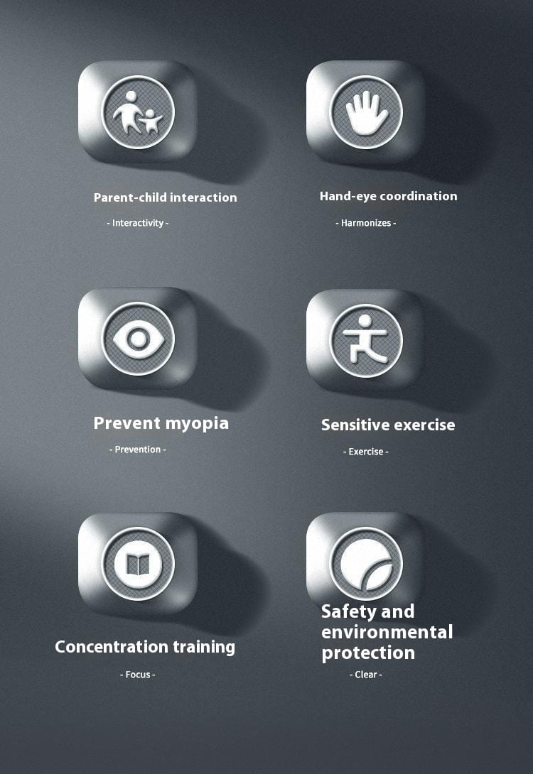 Six silver Hand Throwing Ball icons with white symbols and labels