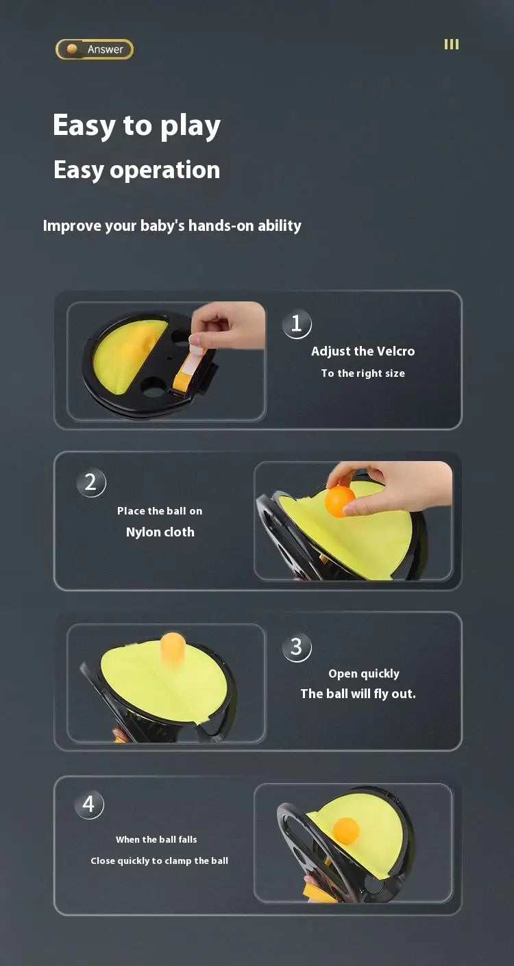 Yellow black baby hand-eye toy with velcro nylon surface orange ball