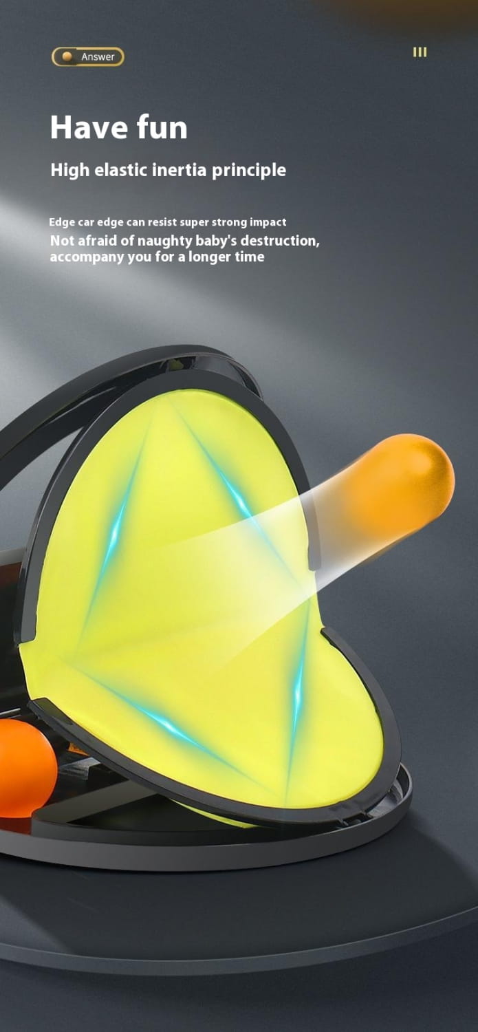 Yellow black plastic edge car with orange spherical ends Hand Throwing Ball
