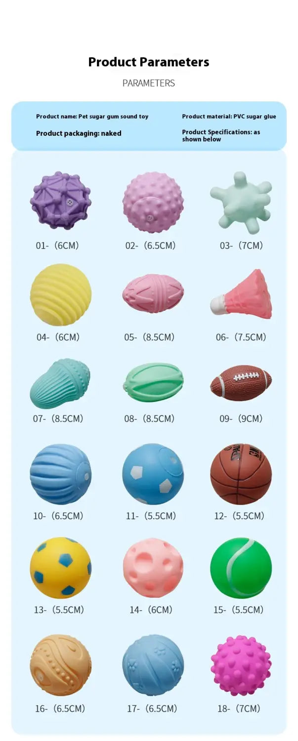 Pet Sound Rubber Simulation Bite-resistant Ball