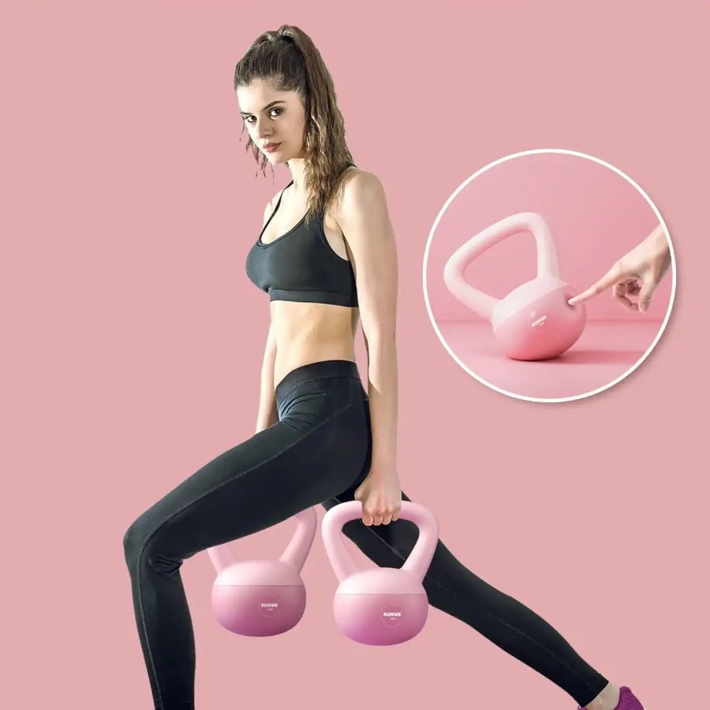 The Ball Depot kettlebell weight: 25lb RUNWE Soft Kettlebell Adjustable Weight