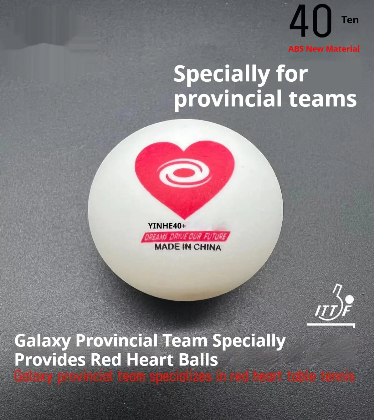Galaxy Red Heart Table Tennis Training Ball