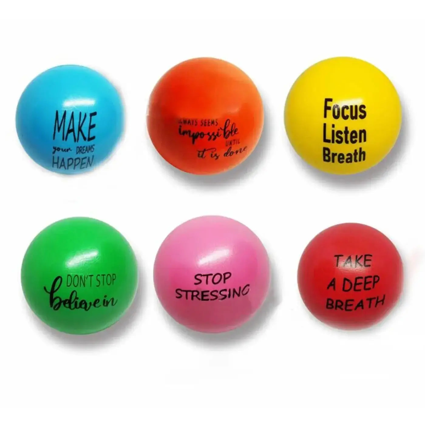 The Ball Depot : 3/4/6Pack PU Motivational Stress Balls