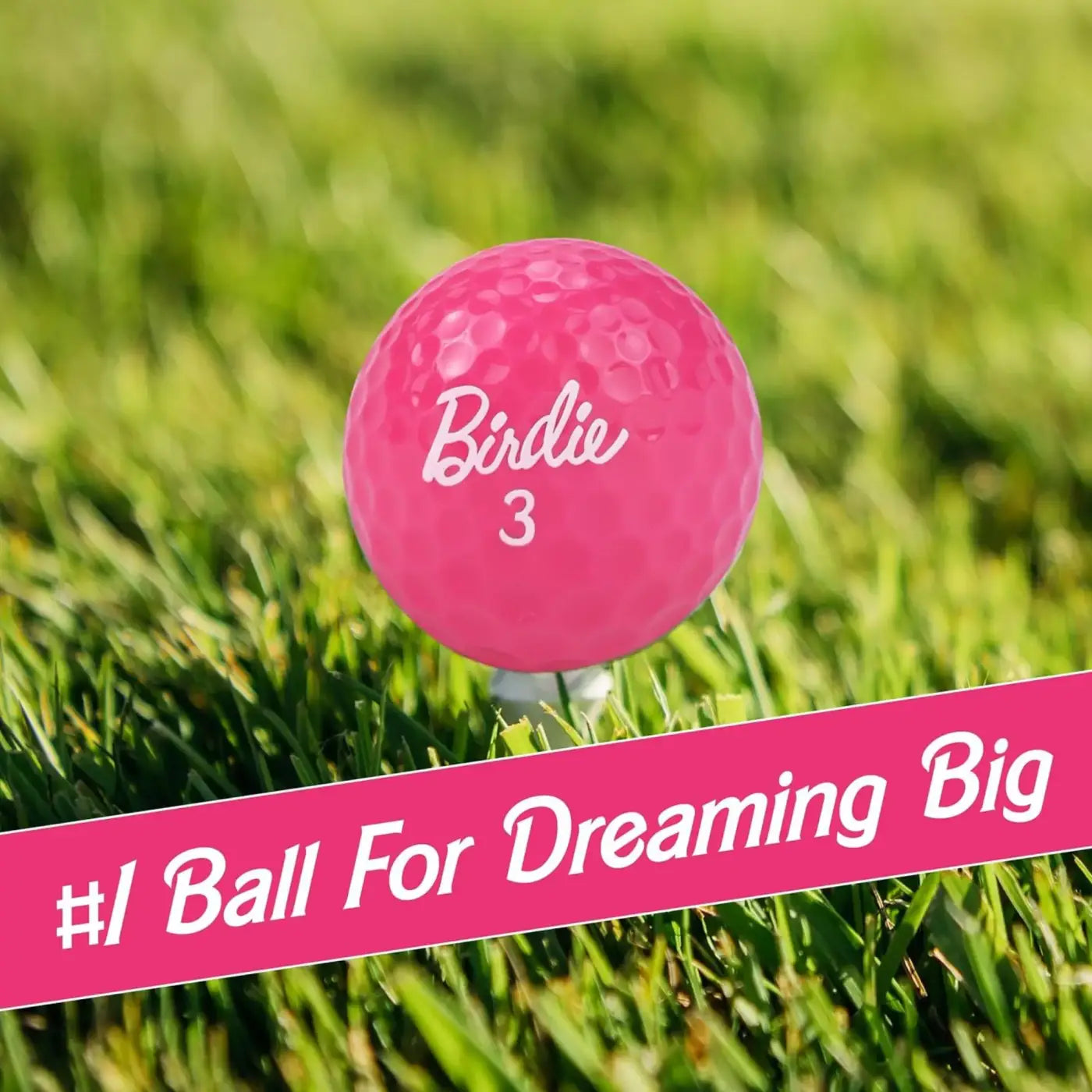The Ball Depot golf ball: 3 count Funny Golf Balls - Birdie Pink