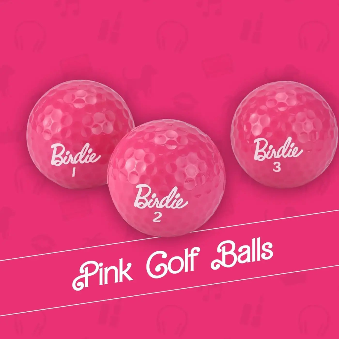 The Ball Depot golf ball: 3 count Funny Golf Balls - Birdie Pink