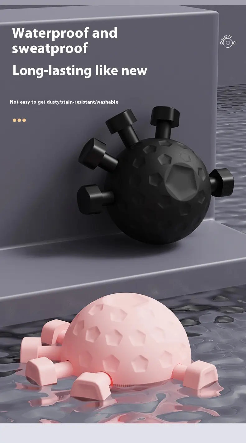 Gym Finger Hand Balls: black pink silicone water-resistant ball toys with hex patterns