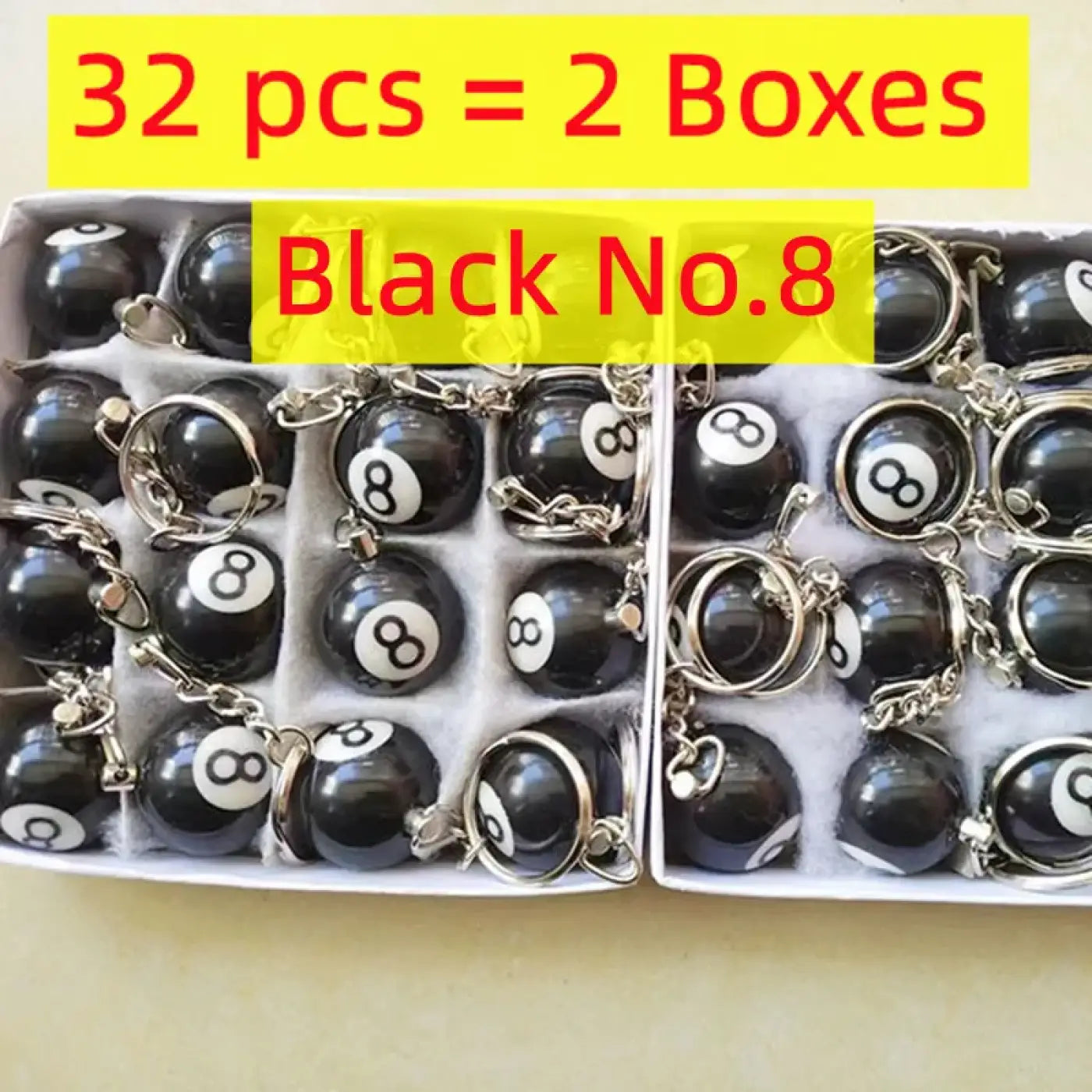 The Ball Depot : 32pcs/Set Mini Billiards Shaped Keyring Assorted Colorful Billiards Pool Small Ball Keychain Creative Hanging Decorations