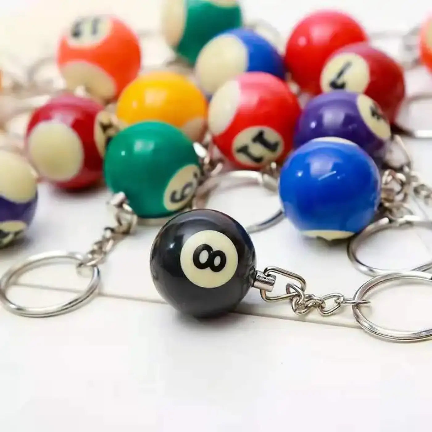 The Ball Depot billard keychains: 32pcs/Set Mini Billiards Shaped Keychains