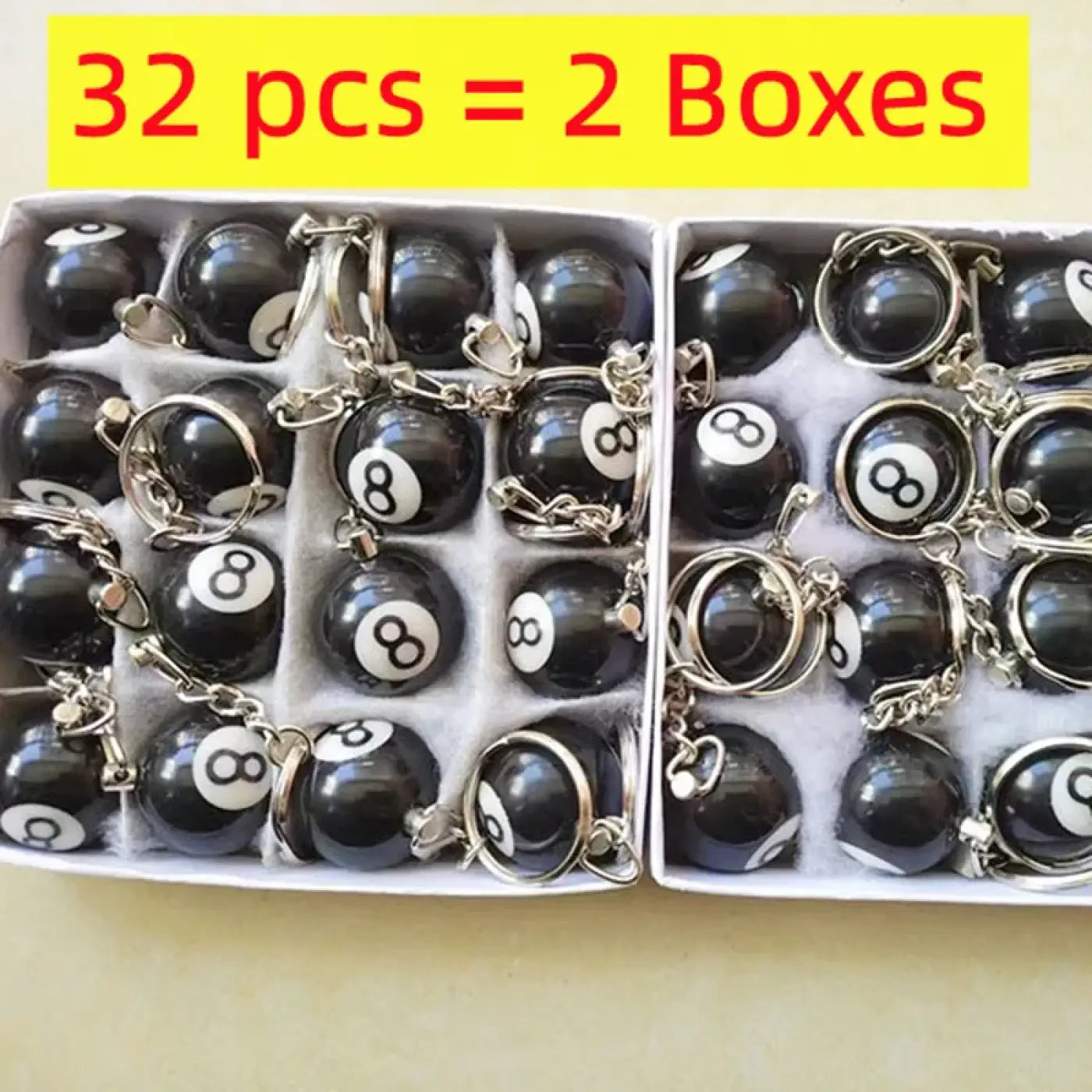 The Ball Depot billard keychains: 32pcs/Set Mini Billiards Shaped Keychains