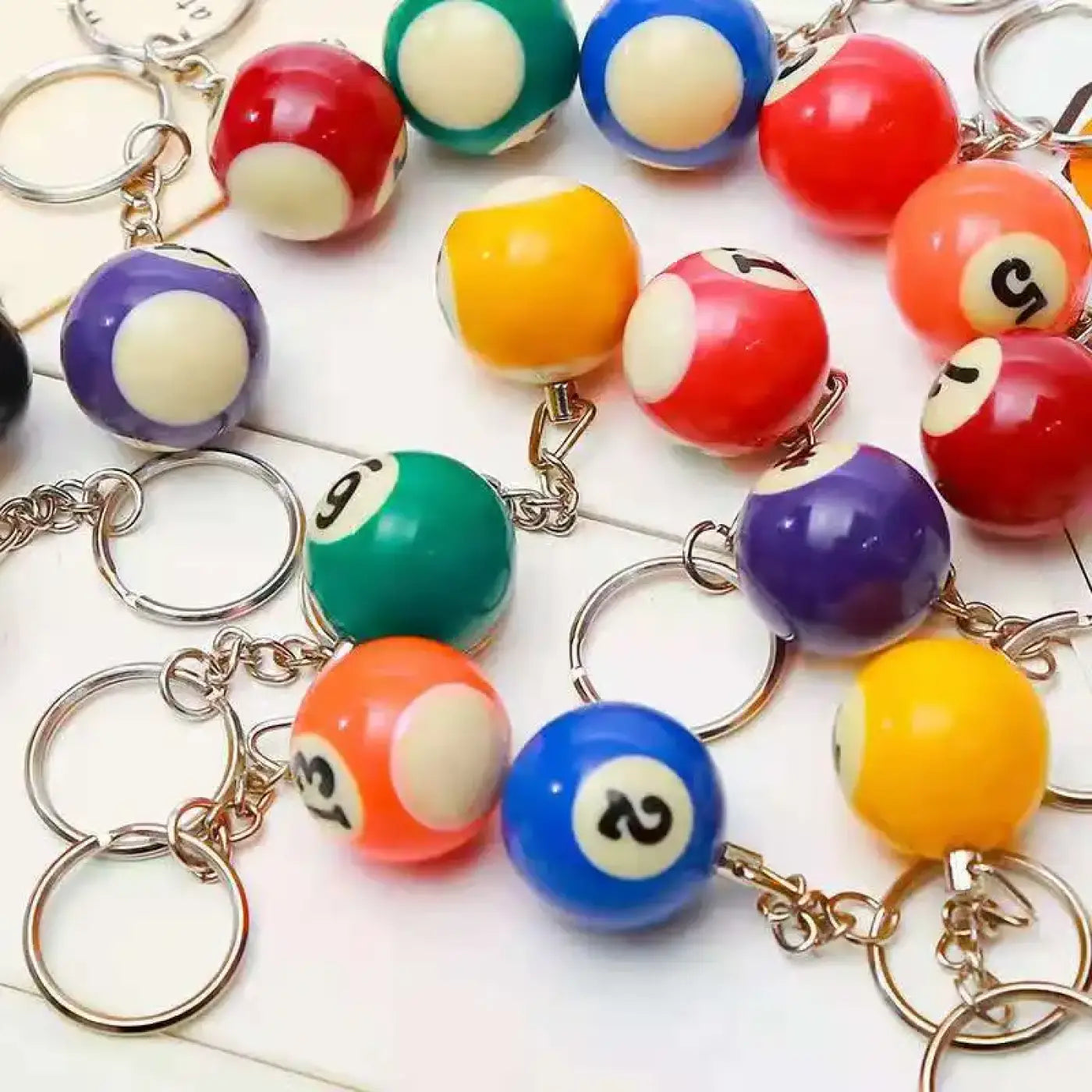 The Ball Depot billard keychains: 32pcs/Set Mini Billiards Shaped Keychains