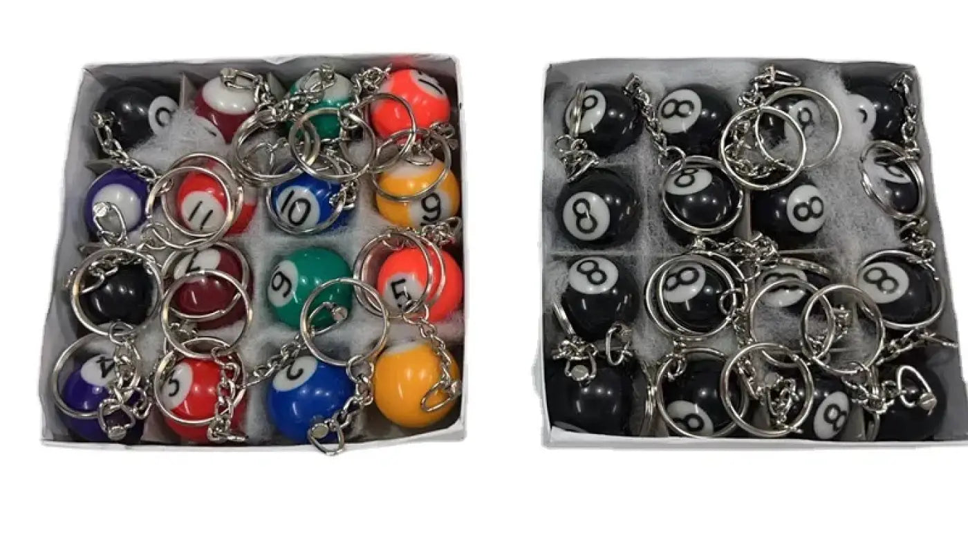 The Ball Depot billard keychains: 32pcs/Set Mini Billiards Shaped Keychains