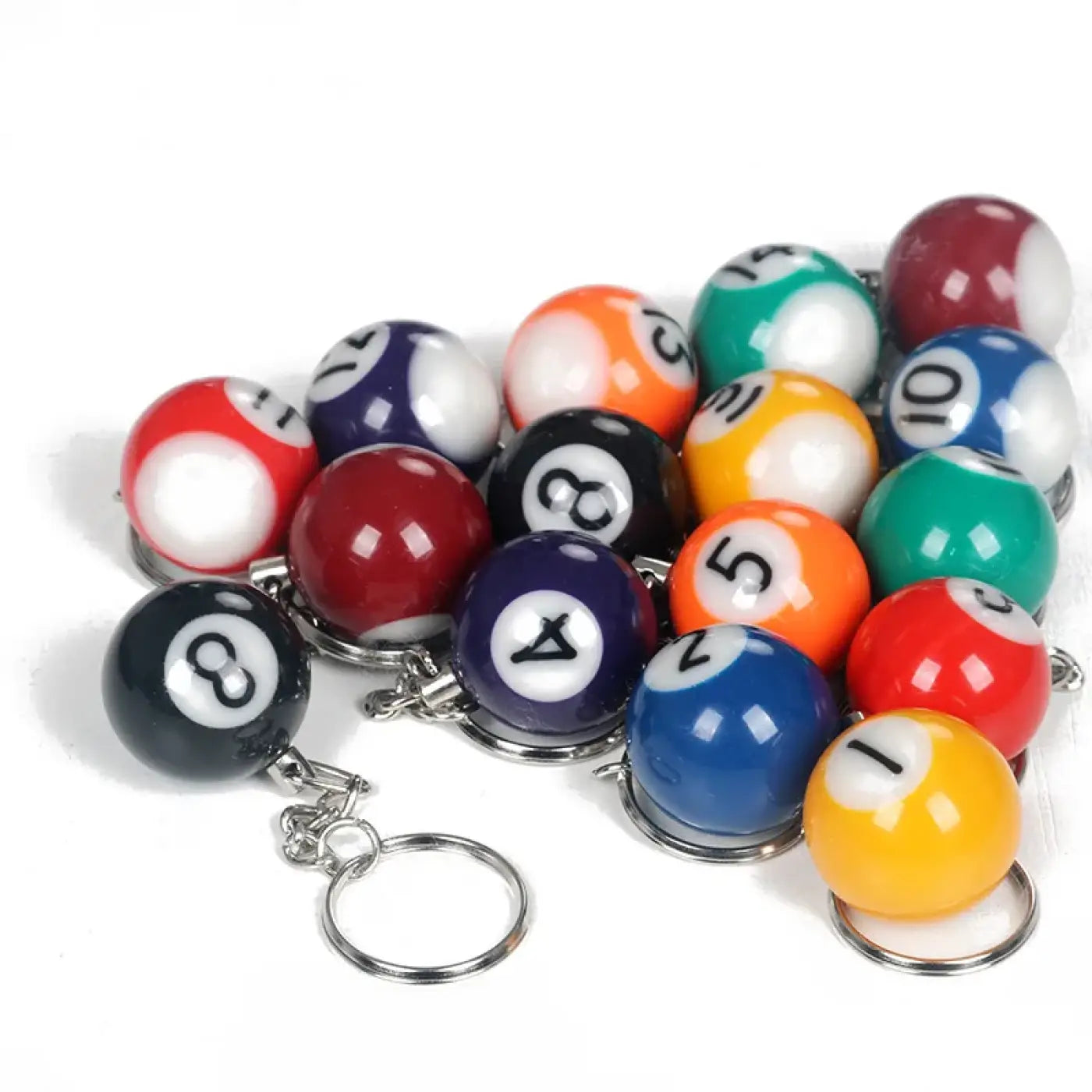 The Ball Depot billard keychains: 32pcs/Set Mini Billiards Shaped Keychains