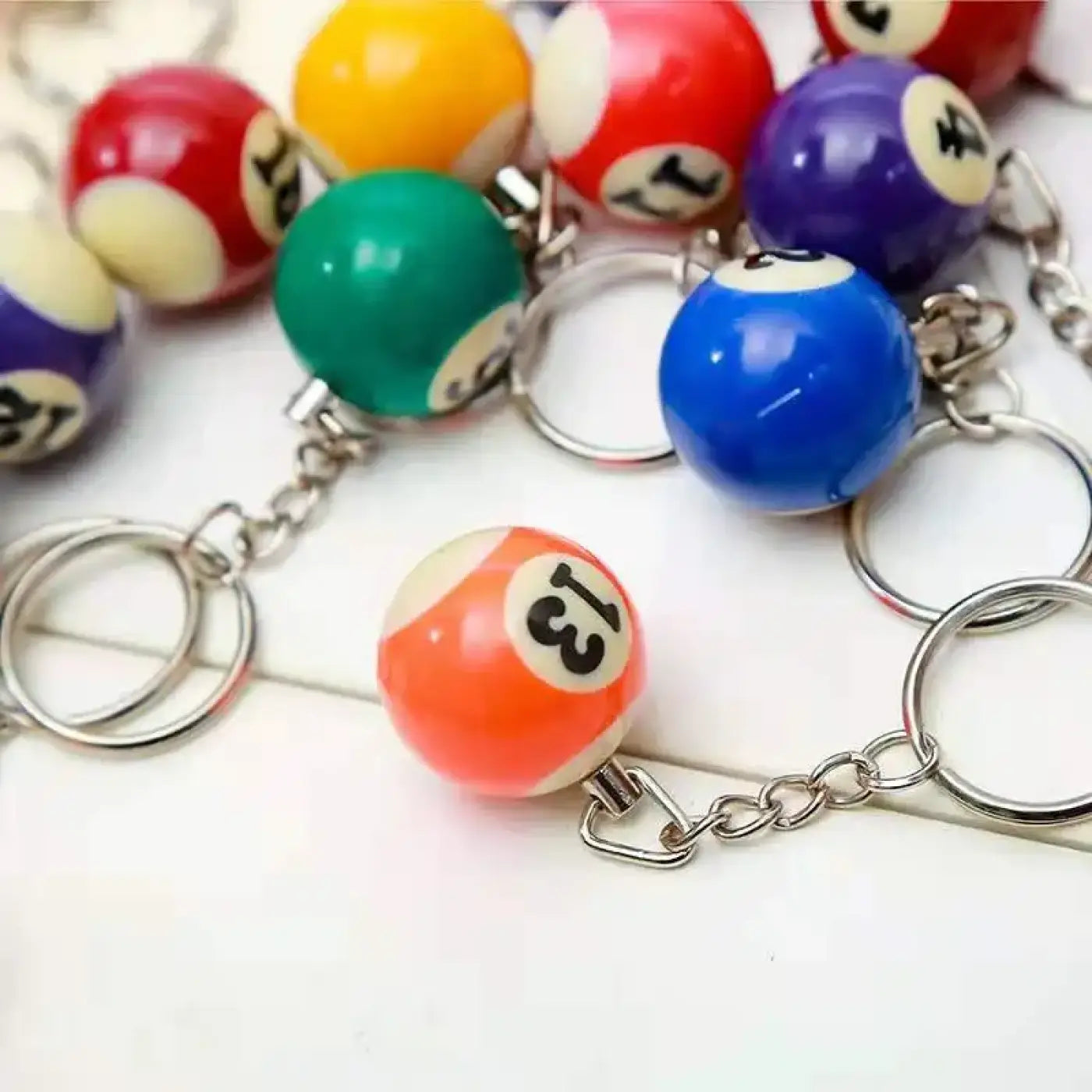 The Ball Depot billard keychains: 32pcs/Set Mini Billiards Shaped Keychains