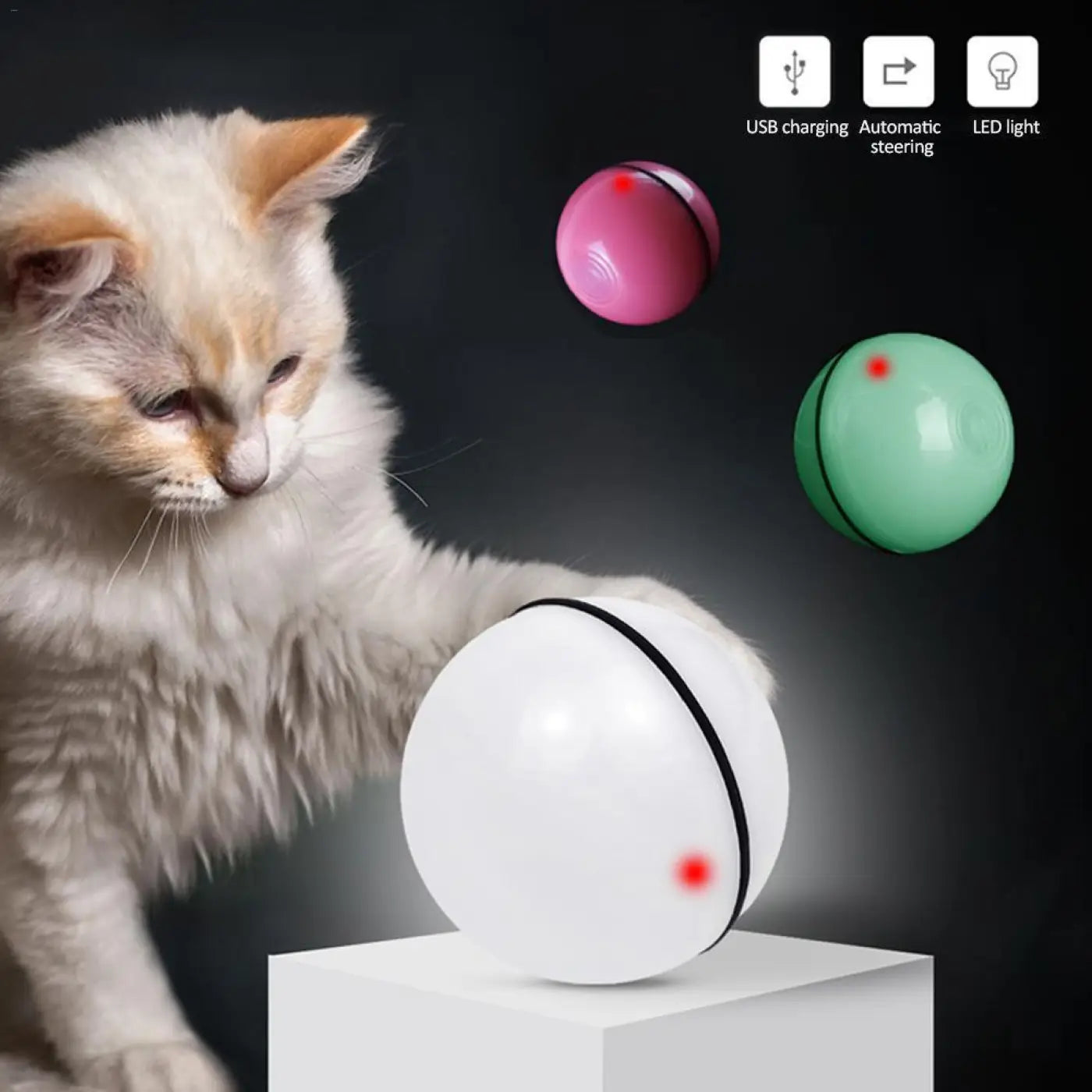 The Ball Depot Cat Toys: 360° Interactive Led Cat Toy Ball